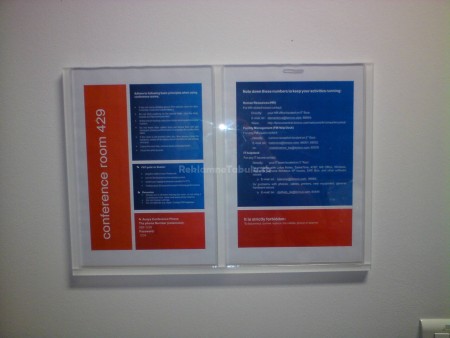 Inštruktážna tabuľka do miestnosti - plexisklo